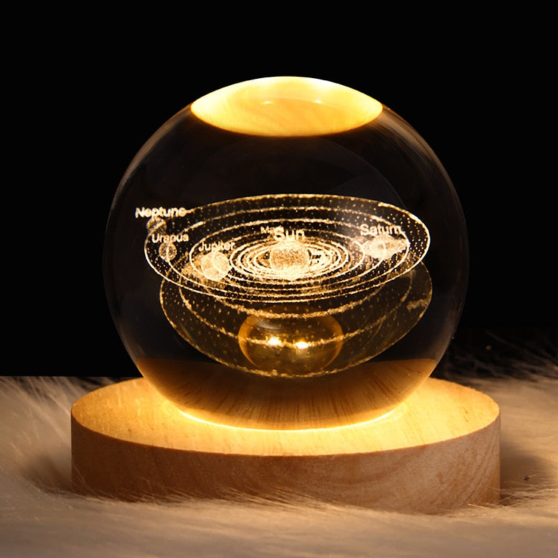 Luminária Espacial 3D LED - Galáxia, Lua e Planetas