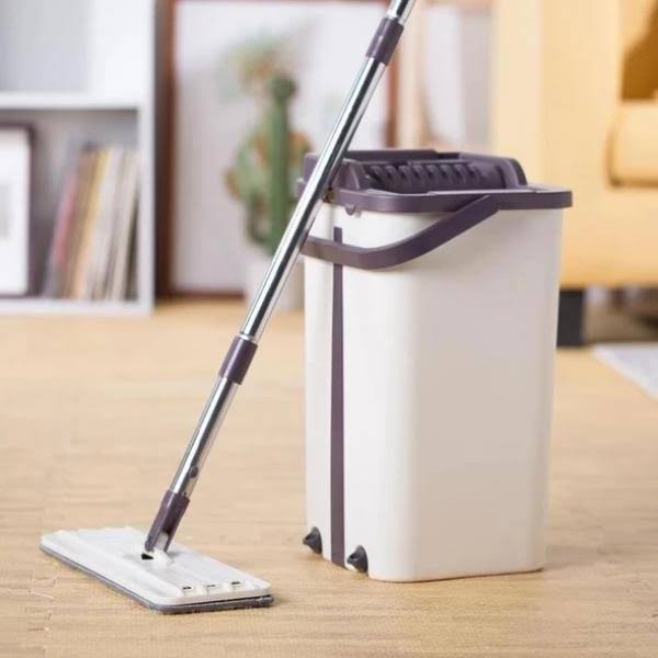 Mop Flat Smart 360° – Balde 6L com Cabo Inox e 2 Refis de Microfibra