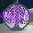 Raquete Elétrica Dobrável 4 em 1 Mata-Mosquitos USB Recarregável Lâmpada Mosquito Com Luz UV Moscas