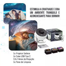 Projetor de Galáxia HD 360° — 12 Cenários Espaciais com Rotação