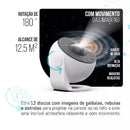 Projetor de Galáxia HD 360° — 12 Cenários Espaciais com Rotação