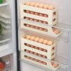 1/2 Peça Porta Ovos Deslizante Organizador Para Geladeira De 4 Camadas Automática Rolantes
