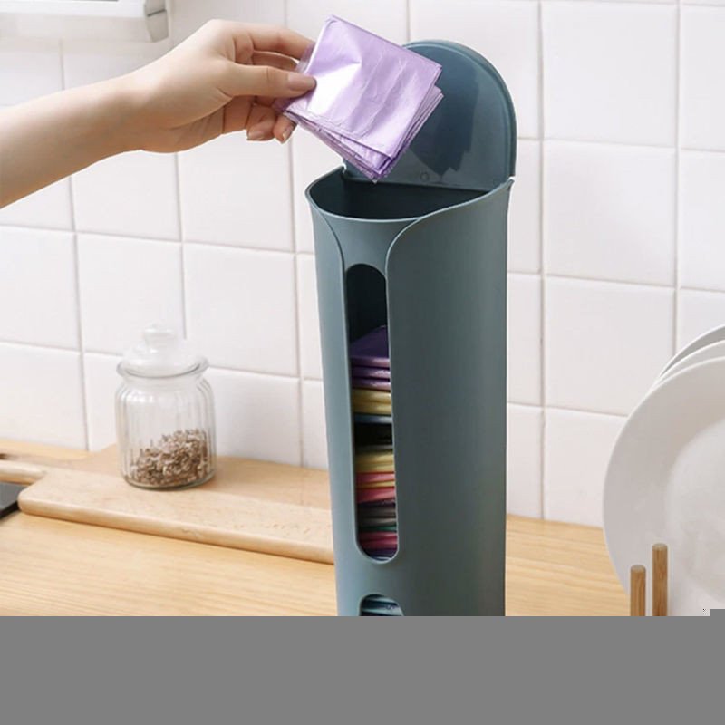 Suporte Multiuso para Sacola de Lixo – Organização Prática para Cozinha e Banheiro!