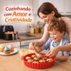 Kit com 6 Formas de Silicone para Air Fryer com Alça Antiaderente