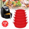 Kit com 6 Formas de Silicone para Air Fryer com Alça Antiaderente