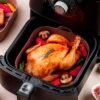 Kit com 3 Formas de Silicone Antiaderente para Air Fryer 18 cm - Reutilizáveis e Resistentes a Altas Temperaturas