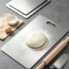 High quality stainless steel cutting board with two sides - reinforced, stain resistant, suitable for kitchen and restaurant use, easy to clean with water