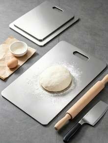 High quality stainless steel cutting board with two sides - reinforced, stain resistant, suitable for kitchen and restaurant use, easy to clean with water