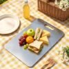 High quality stainless steel cutting board with two sides - reinforced, stain resistant, suitable for kitchen and restaurant use, easy to clean with water