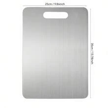 High quality stainless steel cutting board with two sides - reinforced, stain resistant, suitable for kitchen and restaurant use, easy to clean with water