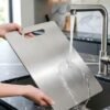 High quality stainless steel cutting board with two sides - reinforced, stain resistant, suitable for kitchen and restaurant use, easy to clean with water