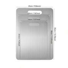 High quality stainless steel cutting board with two sides - reinforced, stain resistant, suitable for kitchen and restaurant use, easy to clean with water