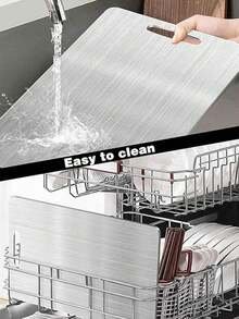 High quality stainless steel cutting board with two sides - reinforced, stain resistant, suitable for kitchen and restaurant use, easy to clean with water