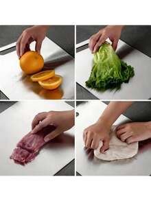 High quality stainless steel cutting board with two sides - reinforced, stain resistant, suitable for kitchen and restaurant use, easy to clean with water