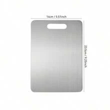 High quality stainless steel cutting board with two sides - reinforced, stain resistant, suitable for kitchen and restaurant use, easy to clean with water