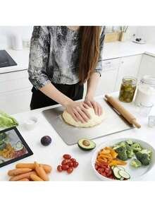 High quality stainless steel cutting board with two sides - reinforced, stain resistant, suitable for kitchen and restaurant use, easy to clean with water