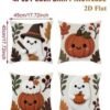 4 capas de almofada de Halloween, 45*45 cm, padrão de abóbora e fantasma, decoração Happy Halloween, decoração para festa de Halloween, decoração Trick Or Treat, decoração de casa de Halloween, sala de estar, quarto, presente de Halloween